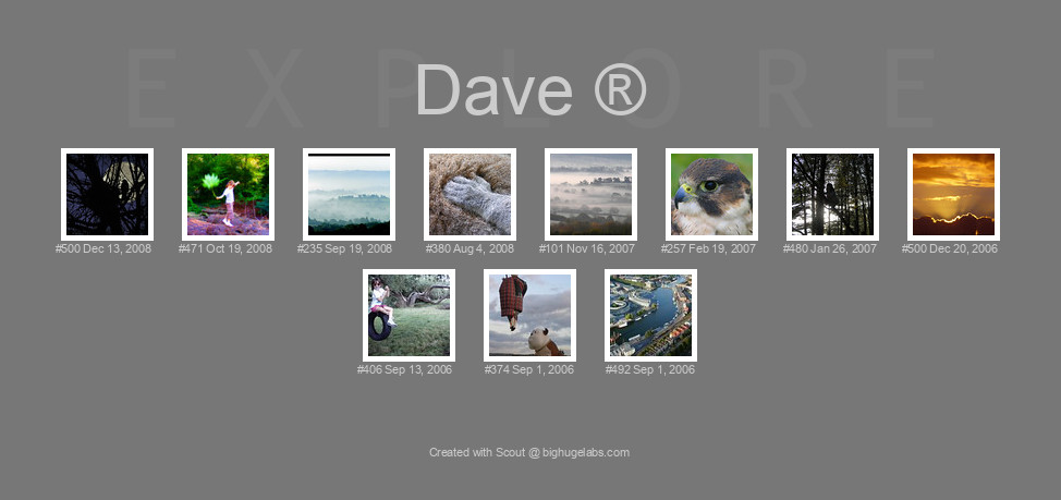 Find your photos in Flickr's Explore pages. Make a unique poster to show the world your achievement.