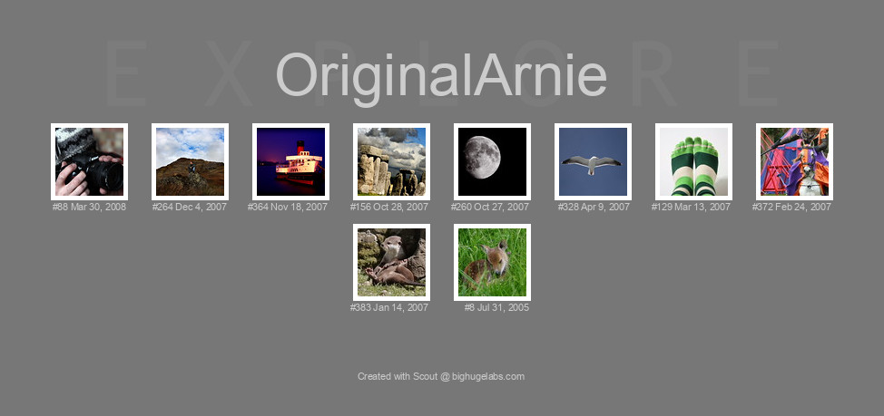 Find your photos in Flickr's Explore pages. Make a unique poster to show the world your achievement.