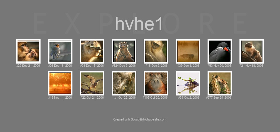 Find your photos in Flickr's Explore pages. Make a unique poster to show the world your achievement.