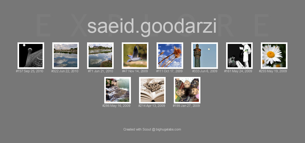 Find your photos in Flickr's Explore pages. Make a unique poster to show the world your achievement.