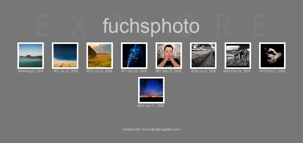 Find your photos in Flickr's Explore pages. Make a unique poster to show the world your achievement.