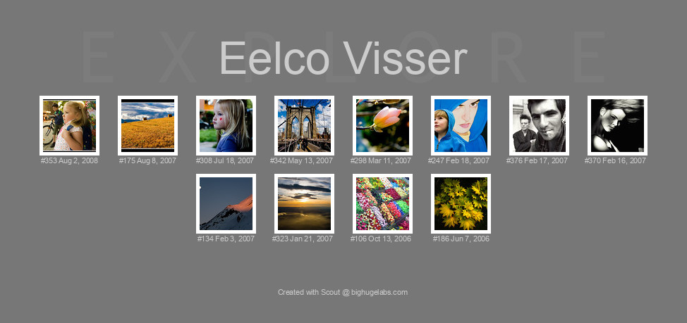 Find your photos in Flickr's Explore pages. Make a unique poster to show the world your achievement.