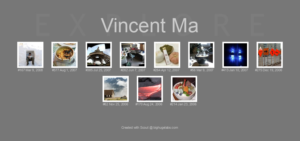 Find your photos in Flickr's Explore pages. Make a unique poster to show the world your achievement.