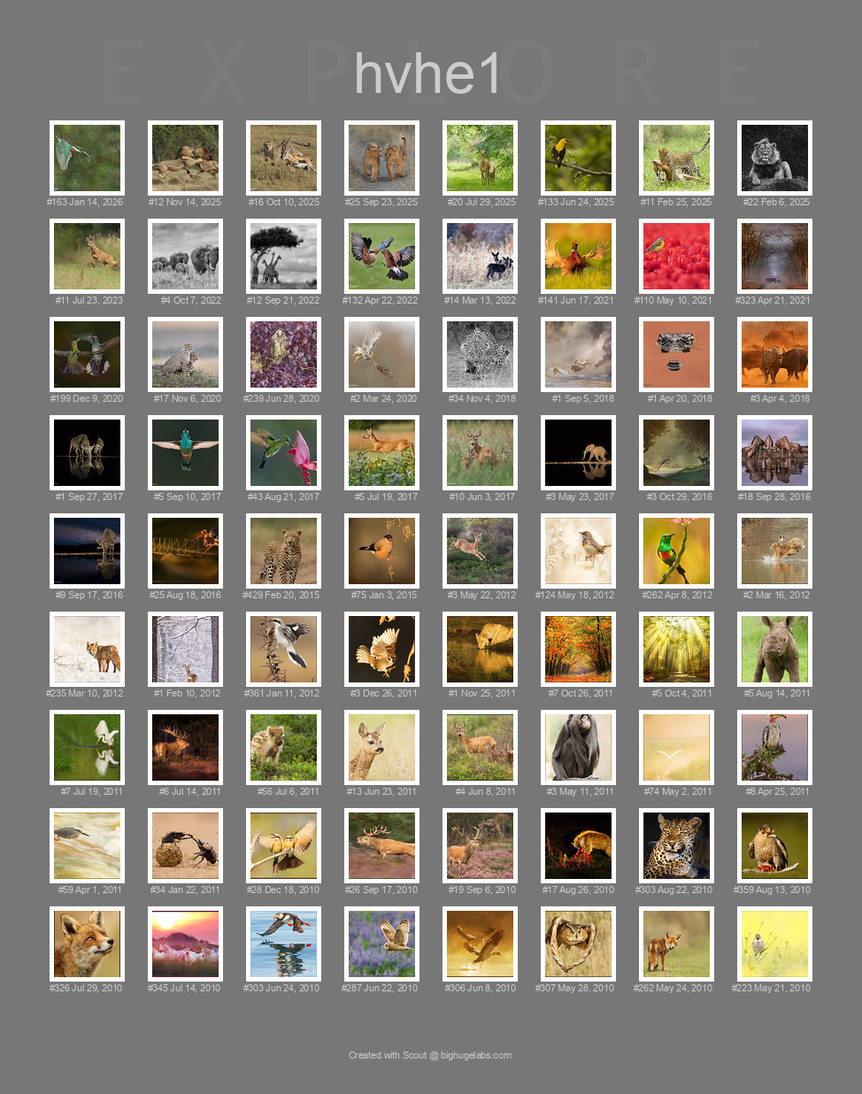 Find your photos in Flickr's Explore pages. Make a unique poster to show the world your achievement.