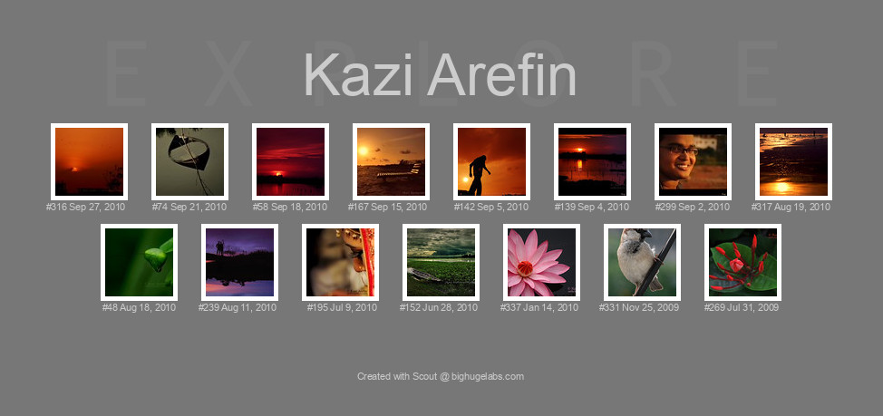 Find your photos in Flickr's Explore pages. Make a unique poster to show the world your achievement.