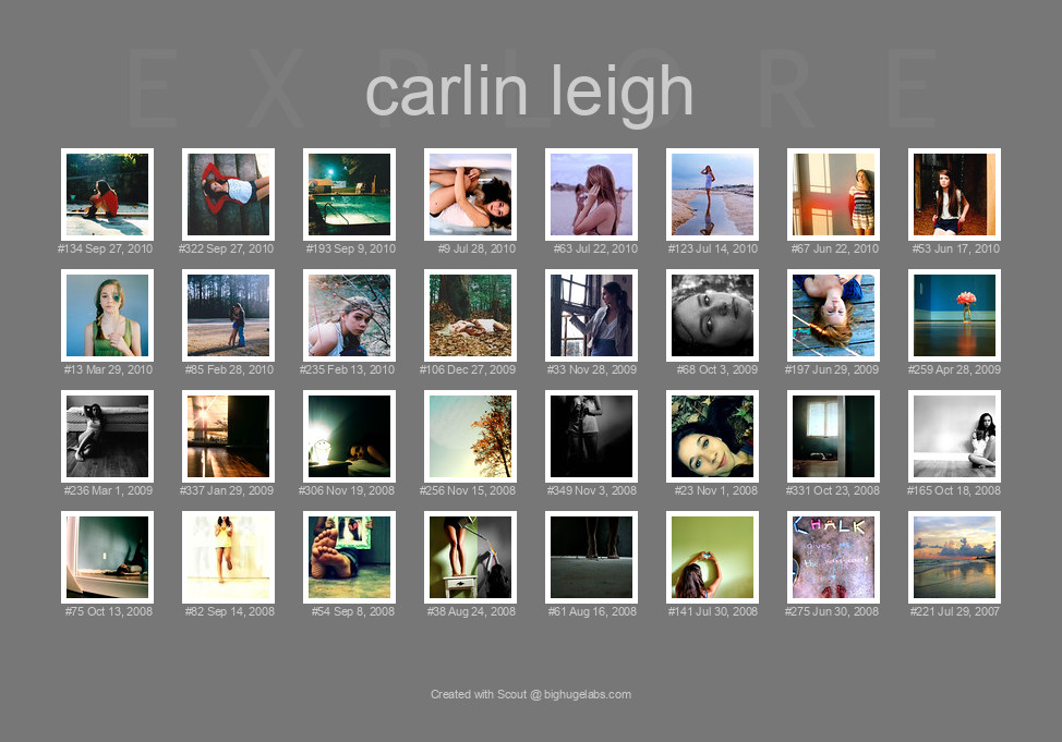 Find your photos in Flickr's Explore pages. Make a unique poster to show the world your achievement.