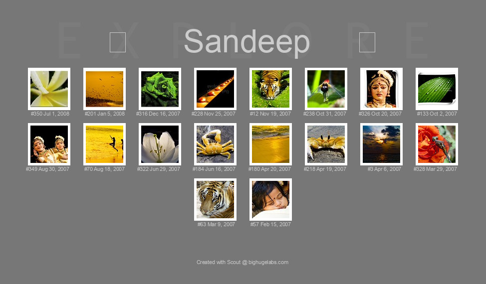 Find your photos in Flickr's Explore pages. Make a unique poster to show the world your achievement.