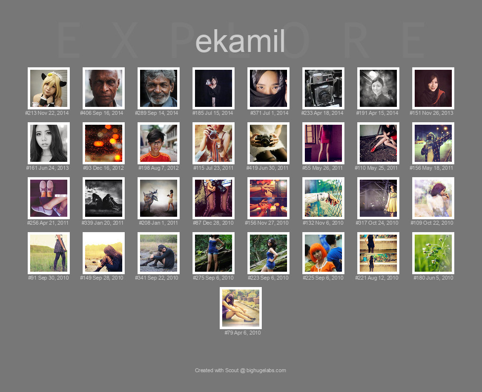 Find your photos in Flickr's Explore pages. Make a unique poster to show the world your achievement.