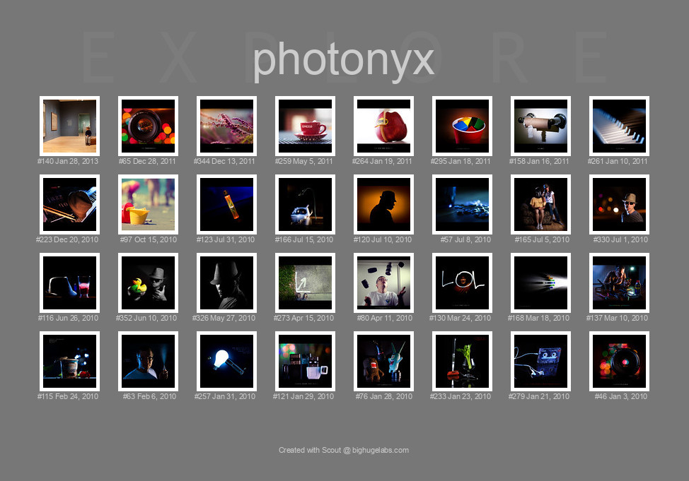 Find your photos in Flickr's Explore pages. Make a unique poster to show the world your achievement.
