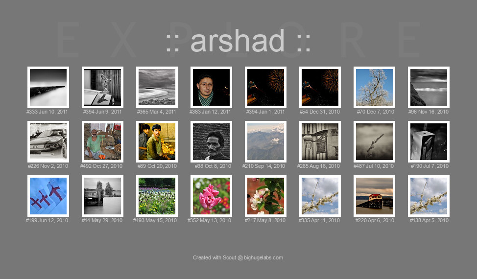 Find your photos in Flickr's Explore pages. Make a unique poster to show the world your achievement.