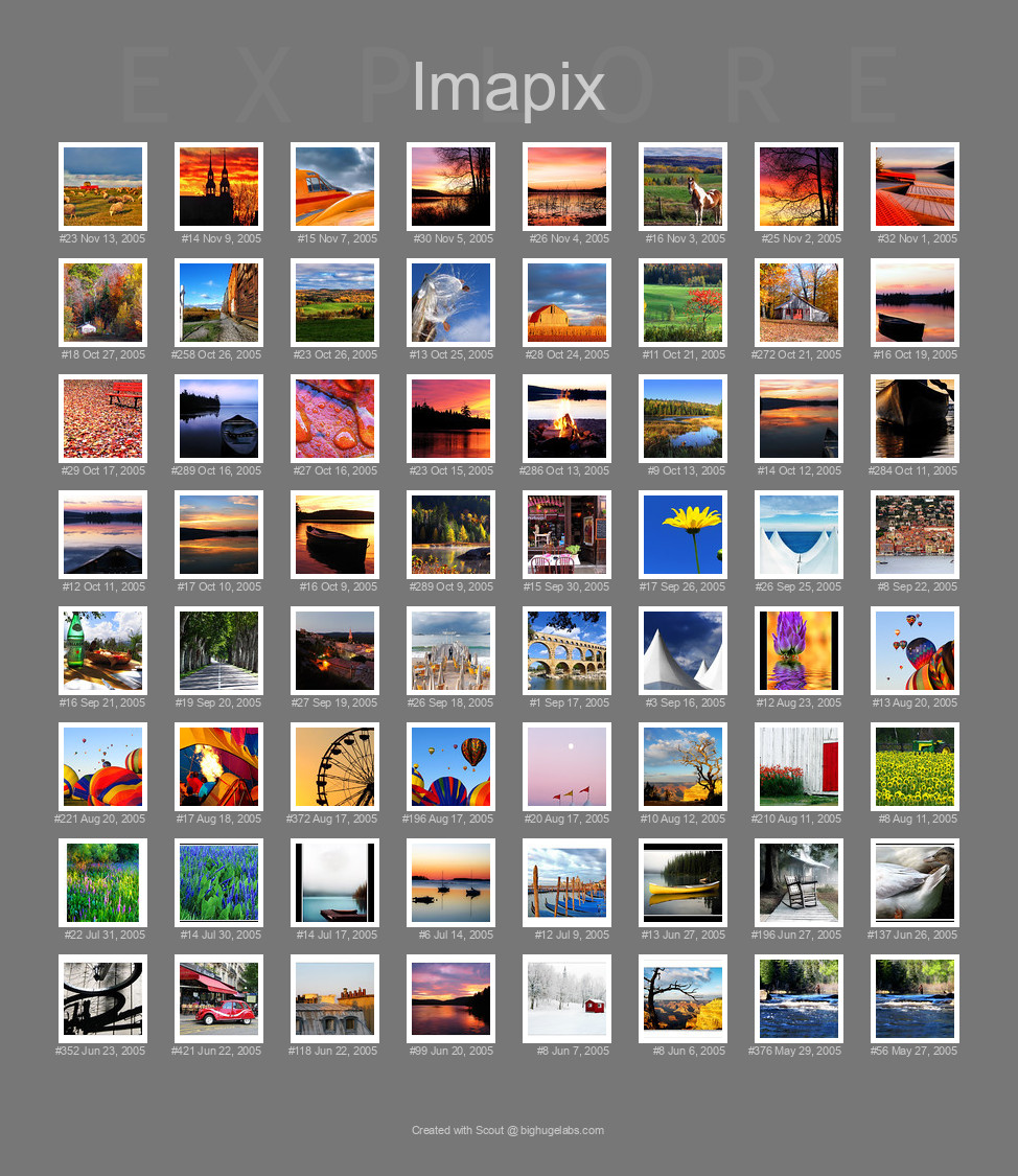 Find your photos in Flickr's Explore pages. Make a unique poster to show the world your achievement.