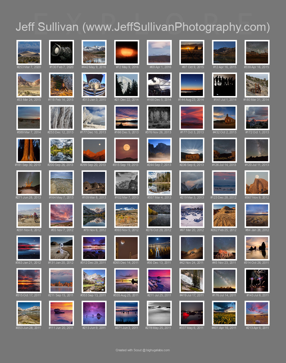 Find your photos in Flickr's Explore pages. Make a unique poster to show the world your achievement.