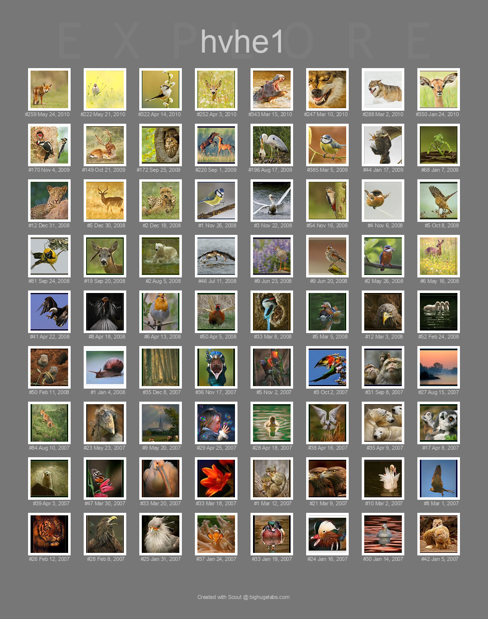 Find your photos in Flickr's Explore pages. Make a unique poster to show the world your achievement.