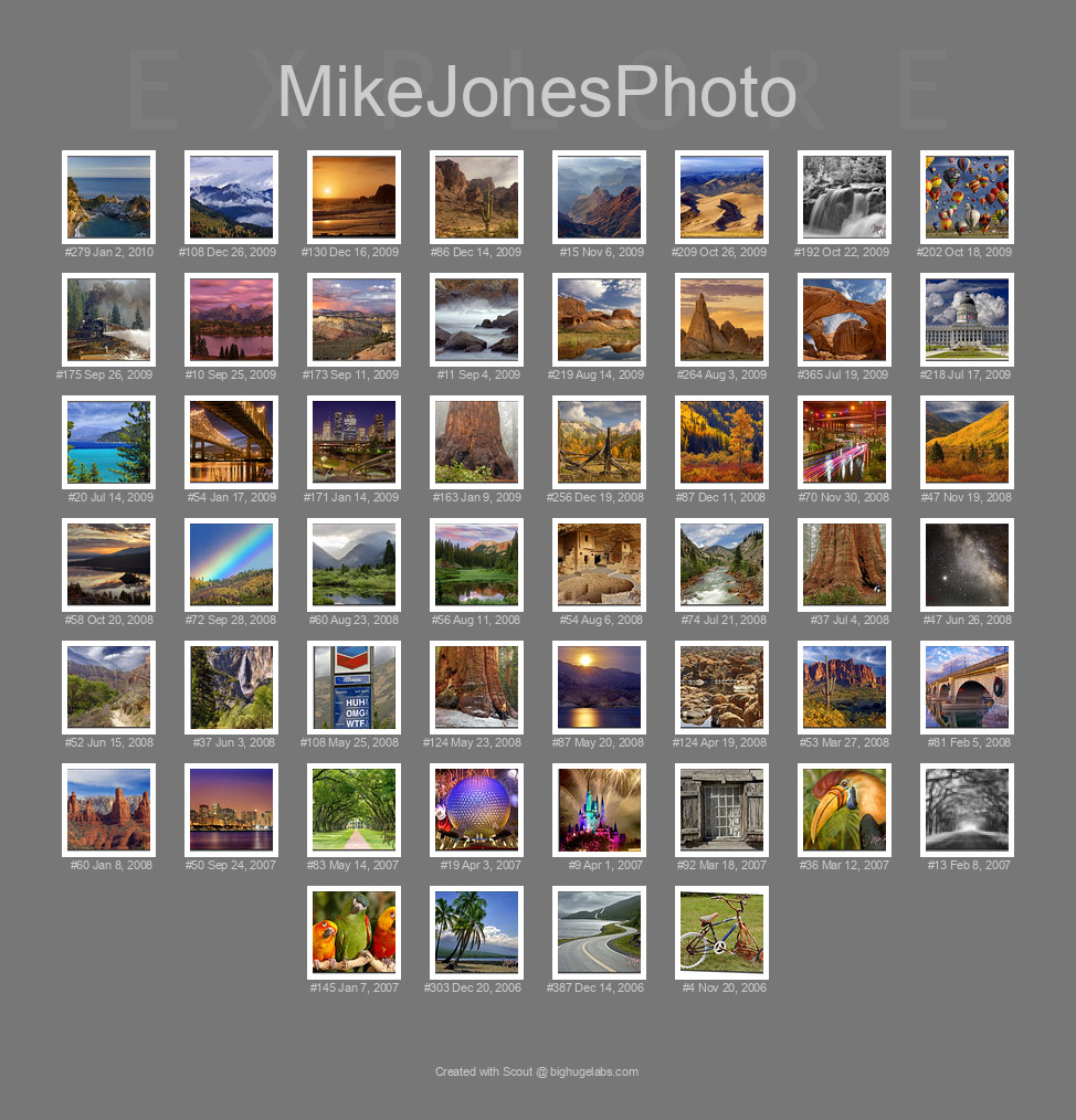 Find your photos in Flickr's Explore pages. Make a unique poster to show the world your achievement.