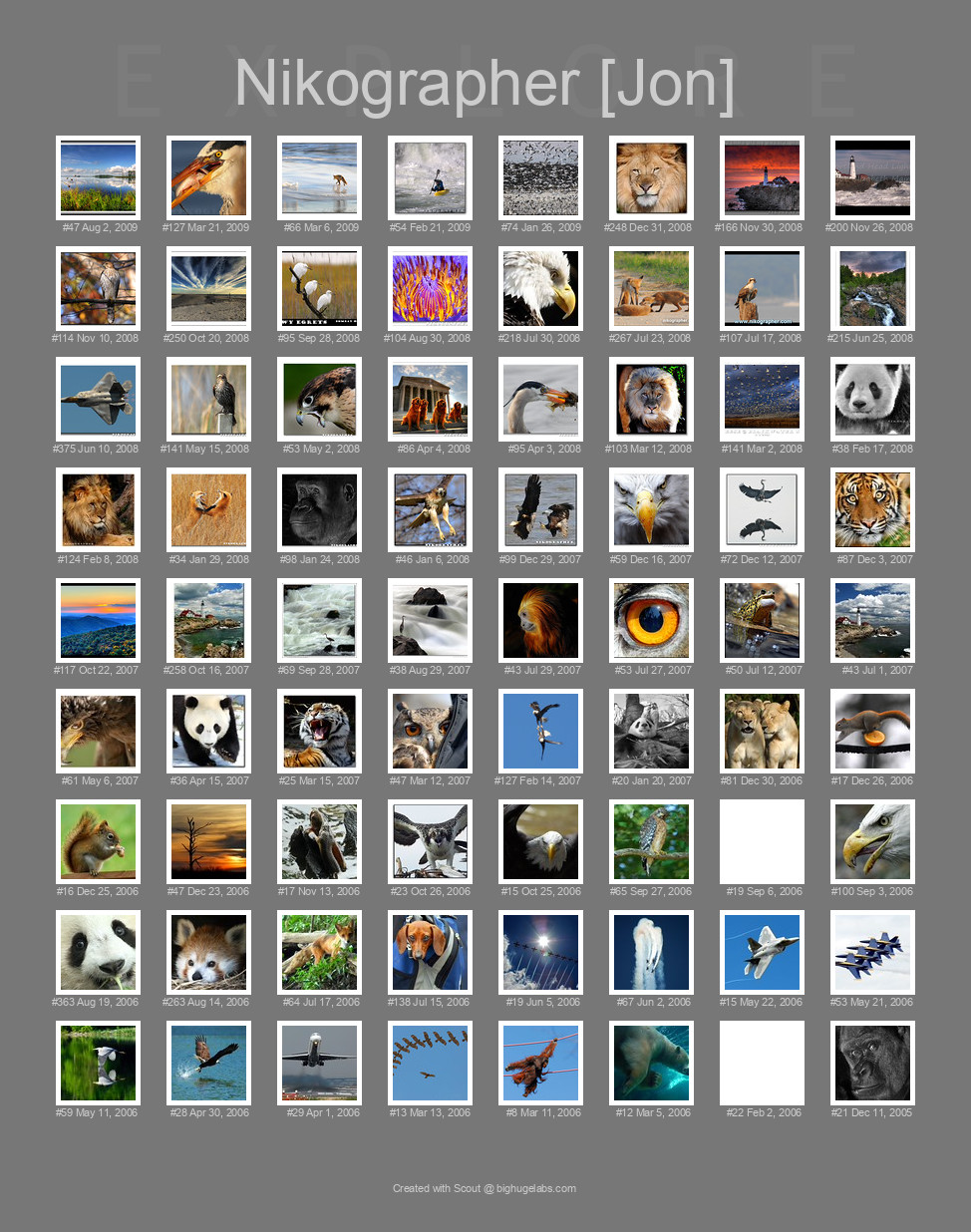 Find your photos in Flickr's Explore pages. Make a unique poster to show the world your achievement.