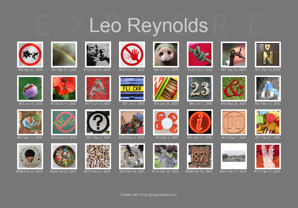 Find your photos in Flickr's Explore pages. Make a unique poster to show the world your achievement.