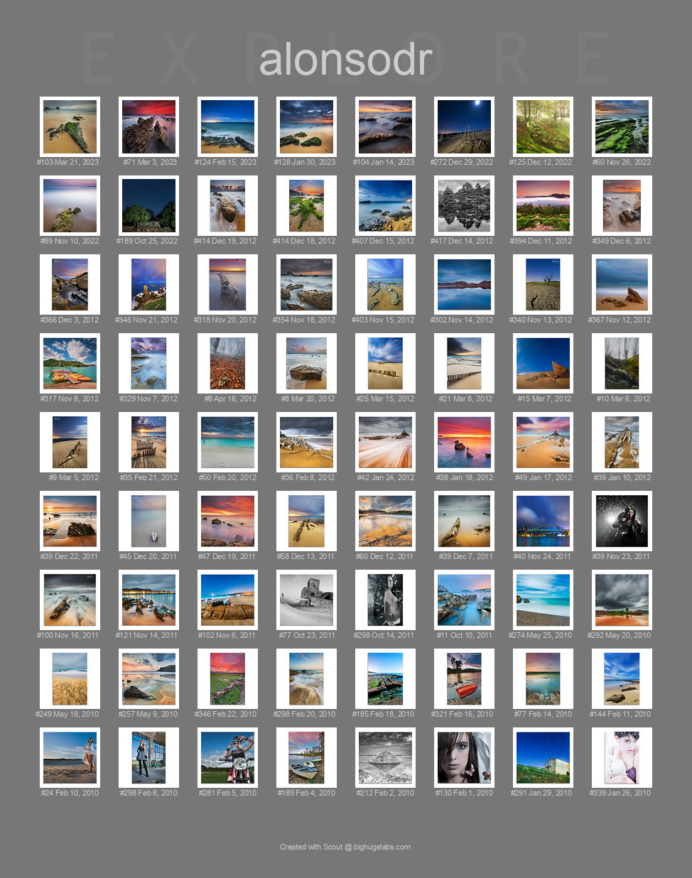 Find your photos in Flickr's Explore pages. Make a unique poster to show the world your achievement.