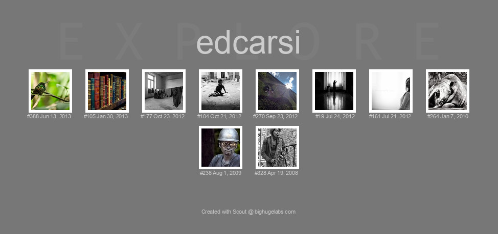 Find your photos in Flickr's Explore pages. Make a unique poster to show the world your achievement.