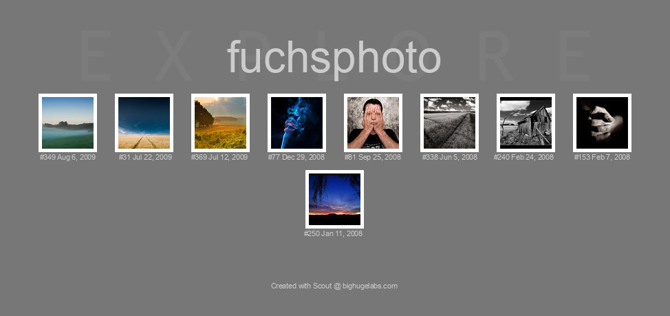 Find your photos in Flickr's Explore pages. Make a unique poster to show the world your achievement.