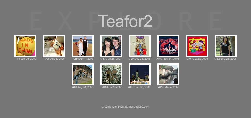 Find your photos in Flickr's Explore pages. Make a unique poster to show the world your achievement.