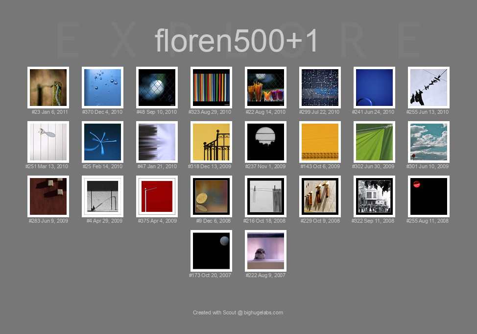 Find your photos in Flickr's Explore pages. Make a unique poster to show the world your achievement.