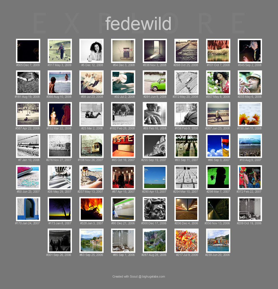 Find your photos in Flickr's Explore pages. Make a unique poster to show the world your achievement.