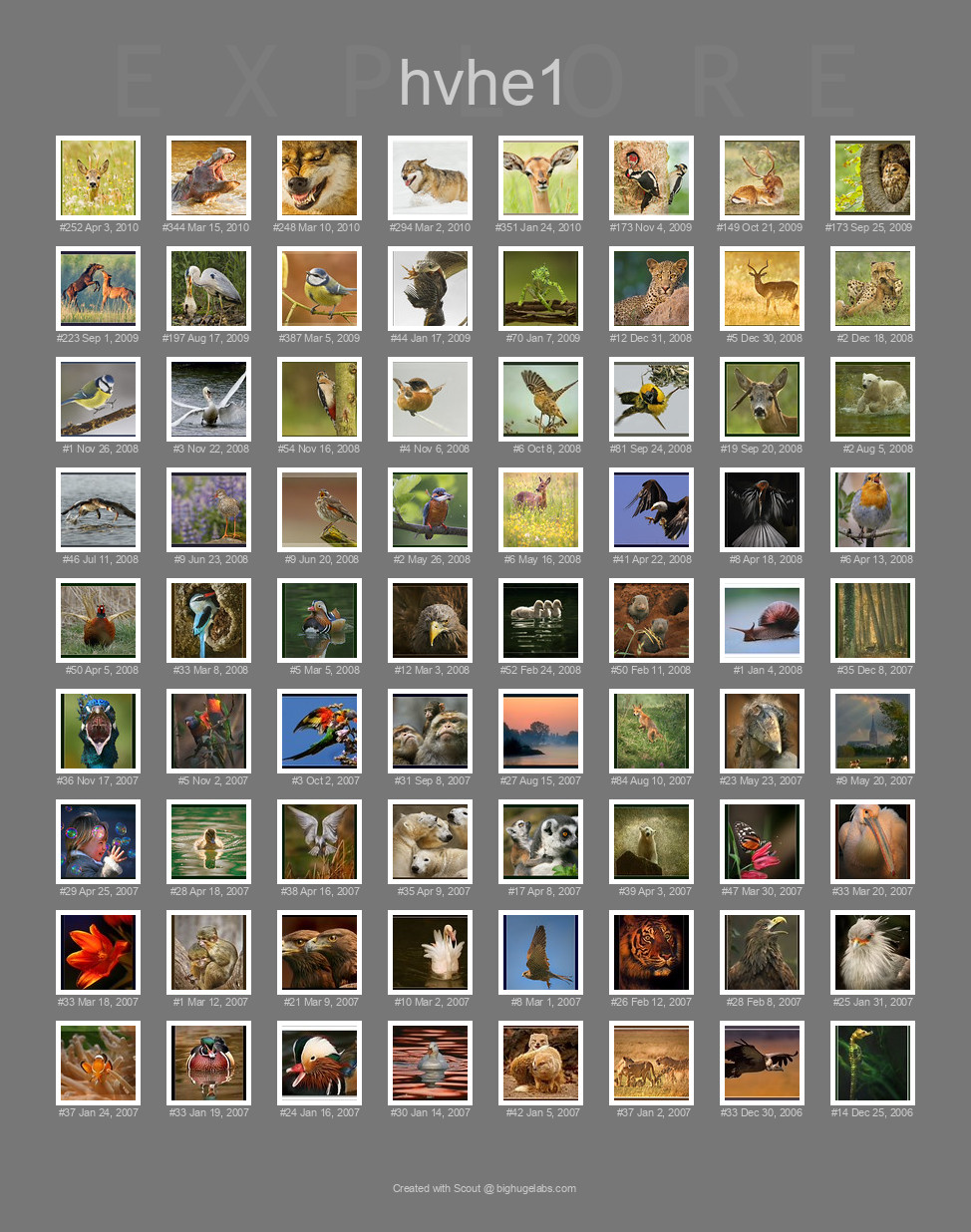 Find your photos in Flickr's Explore pages. Make a unique poster to show the world your achievement.