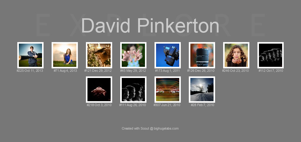 Find your photos in Flickr's Explore pages. Make a unique poster to show the world your achievement.