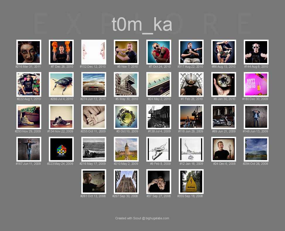 Find your photos in Flickr's Explore pages. Make a unique poster to show the world your achievement.