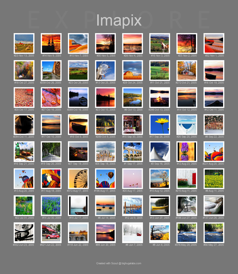 Find your photos in Flickr's Explore pages. Make a unique poster to show the world your achievement.