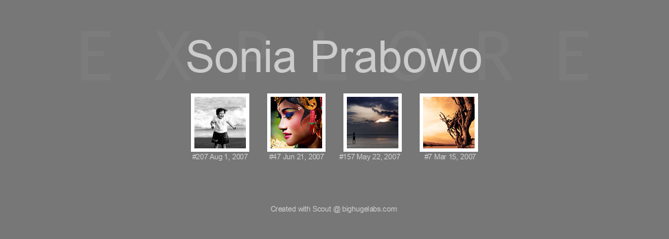 Find your photos in Flickr's Explore pages. Make a unique poster to show the world your achievement.