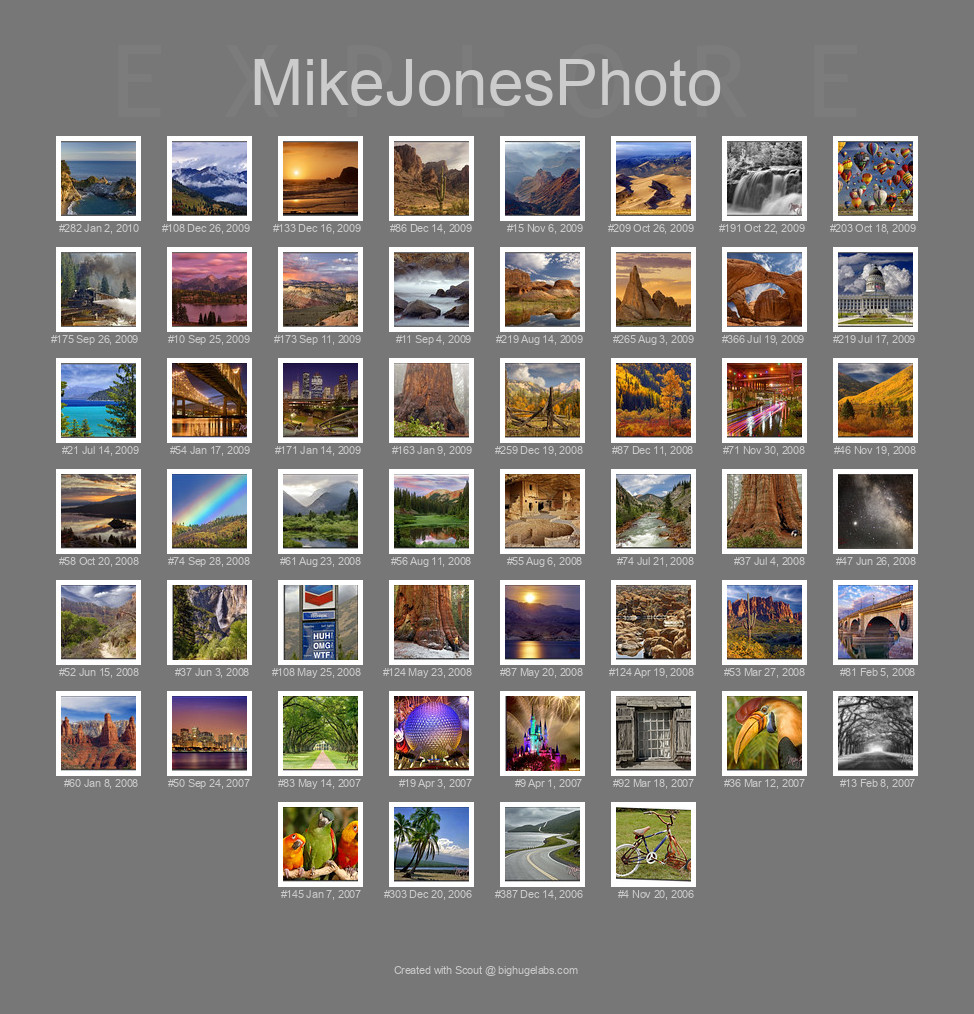 Find your photos in Flickr's Explore pages. Make a unique poster to show the world your achievement.