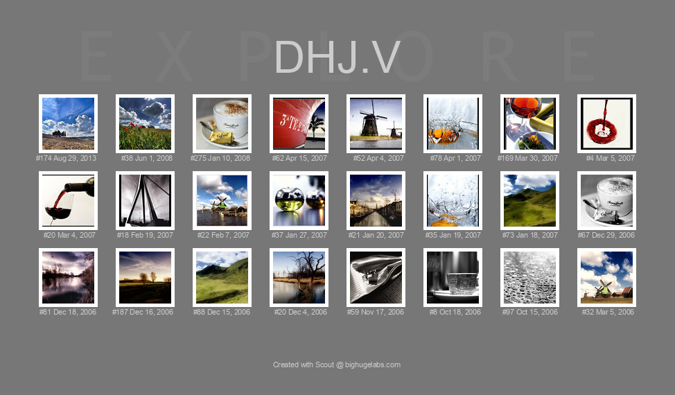 Find your photos in Flickr's Explore pages. Make a unique poster to show the world your achievement.