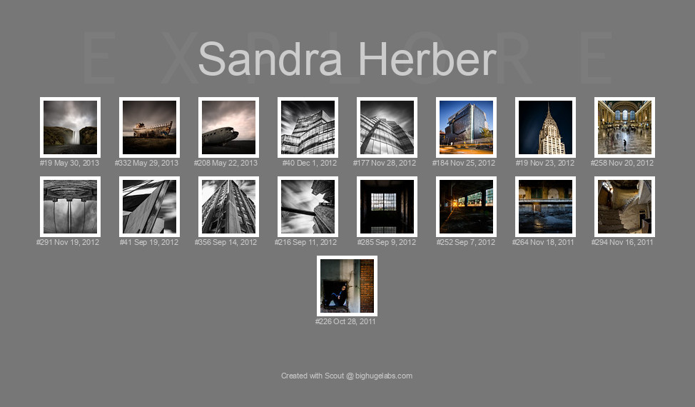 Find your photos in Flickr's Explore pages. Make a unique poster to show the world your achievement.