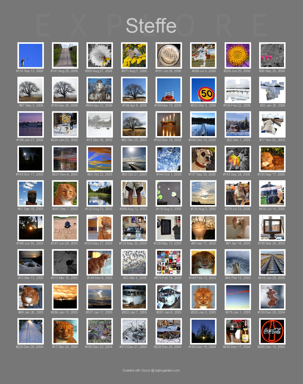 Find your photos in Flickr's Explore pages. Make a unique poster to show the world your achievement.