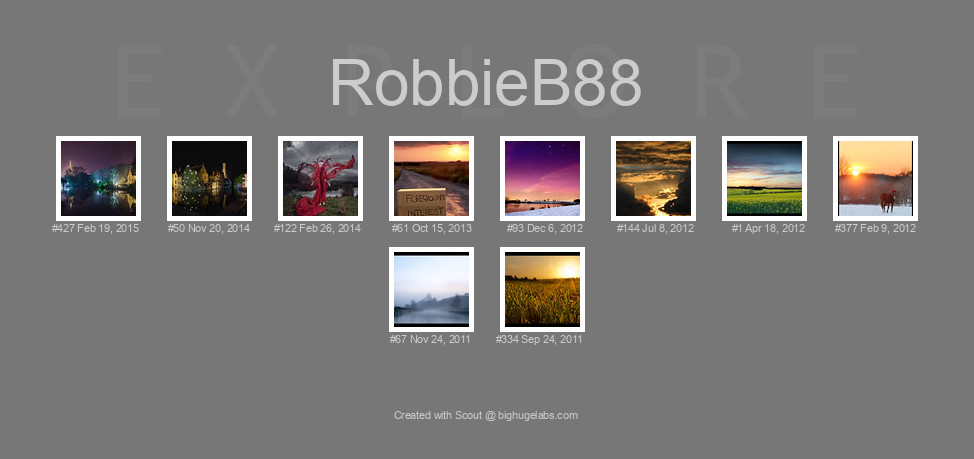 Find your photos in Flickr's Explore pages. Make a unique poster to show the world your achievement.