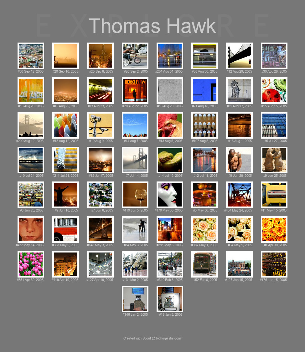 Find your photos in Flickr's Explore pages. Make a unique poster to show the world your achievement.